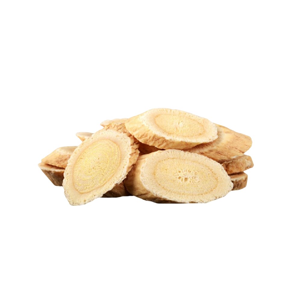Astragalus membranaceus root macro photography herbal powder